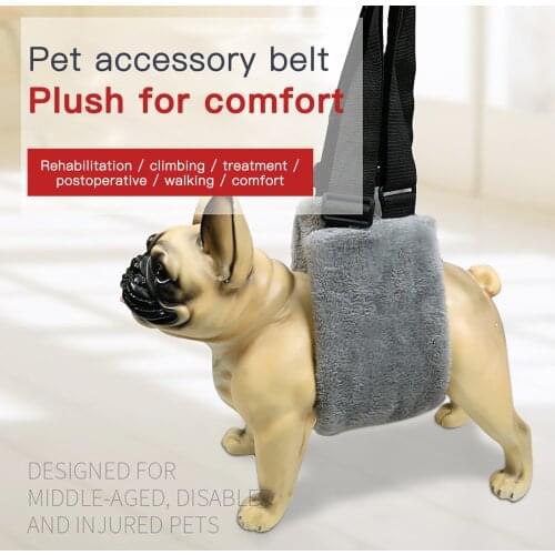 Dog Lifting Harness Auxiliary Belt Support Leg Auxiliary Belt Pet Down Stairs Coral Fleece Vest Adjustable For Old Dog