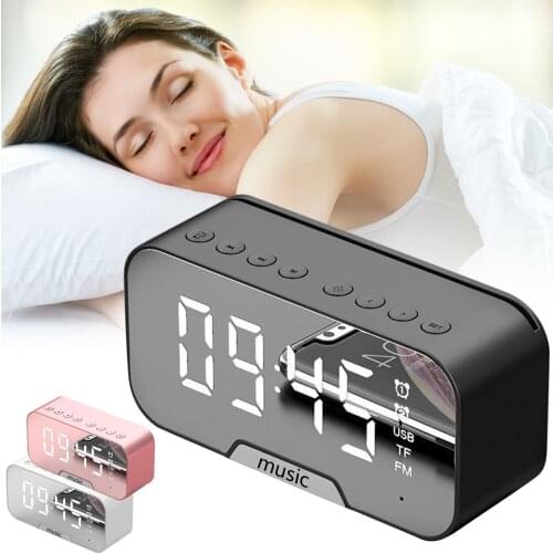 Radio Poratable LED Mirror Digital Alarm Clock Home Decor Wireless Bluetooth Speaker Alarm Clocks Desktop Watches настольные