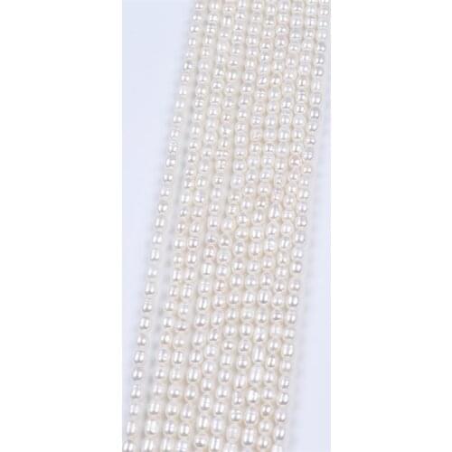 Freshwater Natural Real Pearl Jewelry 5-6mm Rice Drop Shape Pearl strands