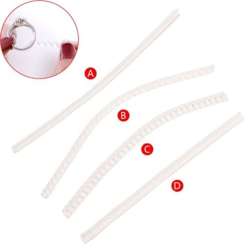 4Sizes Clear Ring Size Adjuster Invisible Transparent Spiral Cord Tension Reducer Adjustable Sizes Jewelry Parts Acccessories