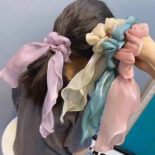 Silk Satin Long Hair Ribbon Hair Accessories Hair Ties Handmade Weave Chinese Ancient Silk Flower Ribbons Hairbands Wholesale