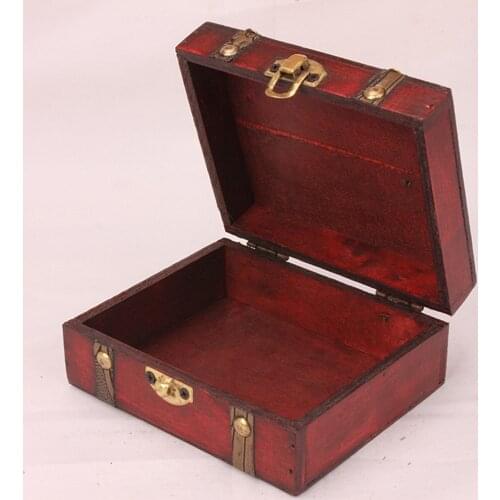 Jewelry Box Vintage Wood Handmade Box With Mini Metal Lock For Storing Jewelry Treasure Pearl Jewelry Display Case Home Storage