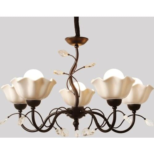 Modern Led Chandelier childrens Lustres Chandelier Lighting bedroom antique ceramic lamps study wrought black iron chandeliers