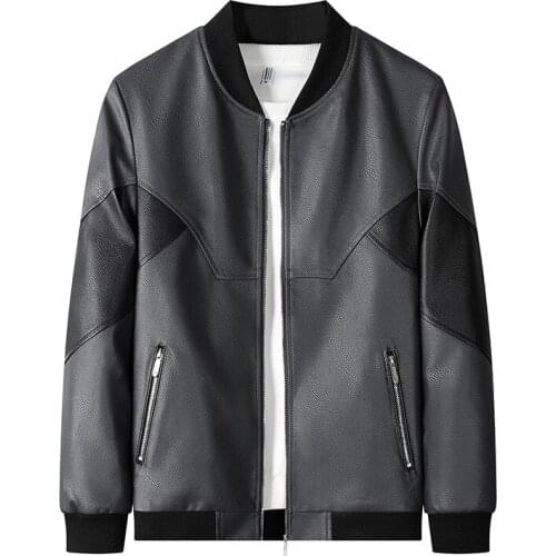 YIKUO Men's Faux Leather Jackets
