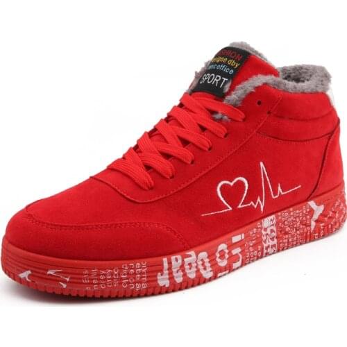 Winter Sneakers Warm Plush Women Vulcanized Shoes Ladies plus size 35-44 Casual Shoes High Top Lover Shoes Graffiti Flat Zapatos