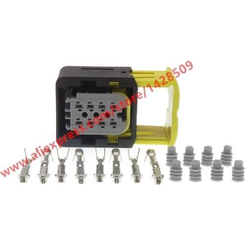 10 Sets 8 Pin Female Waterproof Electrical Automotive Connector With Terminals And Seals For TE AMP 2-1418479-1