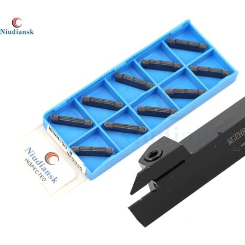 10pcs MRMN200 MRMN300 MRMN400 Carbide Inserts +1pc MGEHR1616 MGEHL1616 External Grooving Tool Holder Boring Bar Cutting Tool Set