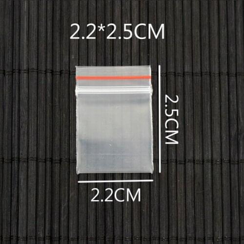 100PCS 2.2x2.5cm Jewelry Ziplock Zip Zipped Lock Reclosable Plastic Poly Clear Bags Jewelry