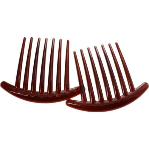 2pcs Hair Comb Pin Accessories Plastic Women Lady Fashion Brown