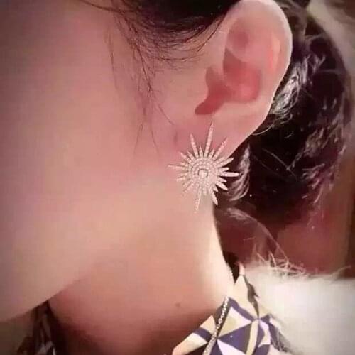 2017 New Design Elegant & Charming Irregular Star Stud Earrings For Women Earings High Quality CZ Stone Paved Party GIift AE134