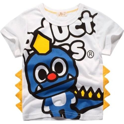 2019 summer Boys T-shirt childrens clothing baby boys T shirts kids cotton cartoon dinosaur short sleeved tops baby clothes