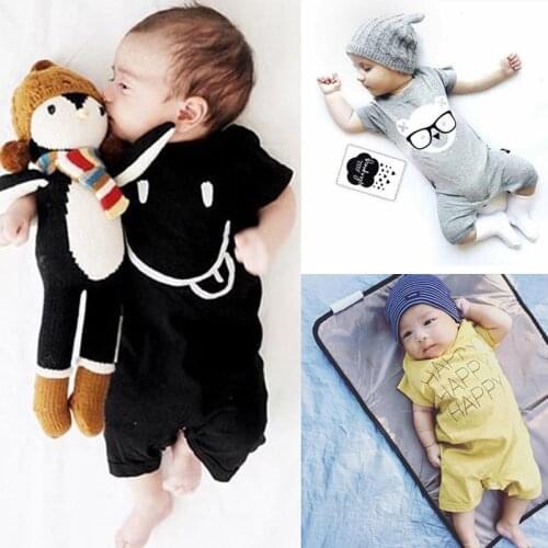 2020 Summer Newborn Baby Girl Clothes Cute Cartoon Boy Romper Unisex Kids Rompers Costumes Short Sleeve Cotton Boy Jumpsuits
