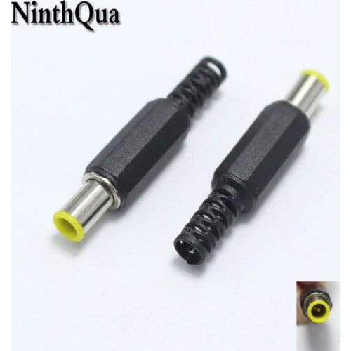 5pcs 6.5*4.4mm Male DC Power jack Plug Connector 6.5x4.4mm Welding Electrical Plugs with 1.3mm Tip Audio DIY Parts Yellow Head