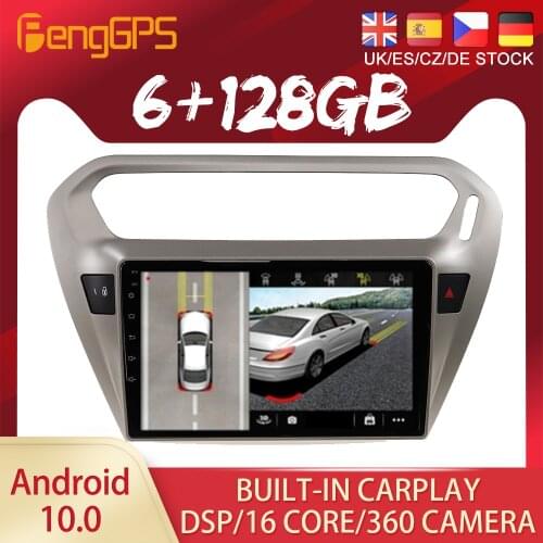 Android 10 PX6 For Peugeot 301 Elysee 2014 - 2018 Car DVD GPS Navigation Auto Radio Stereo Video Multimedia Player HeadUnit 2din