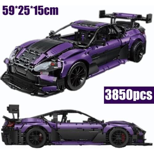 NEW Cars Model MOC-8780 Aston Martin Vantage GT3 Purple Super Racing Car Fit lepinings Building Kit Block Bricks Gifts for Kids