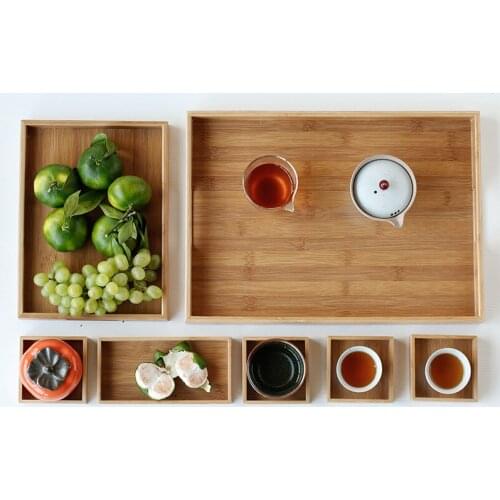 Bamboo Tea Tray Creative Seven-Piece Bamboo Dining Tray Tray Dry Tea Table Tea Pitcher Tea Cake Tray Big TeaTray Kungfu Tea Tray