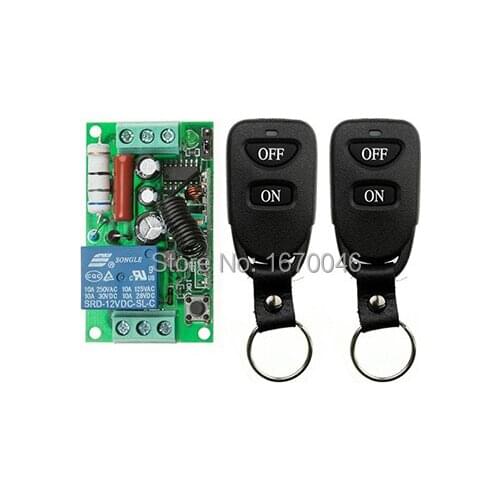 AC220v 1ch10A wireless remote switch wireless light Lamp LED switch 1 Receiver + 2 Transmitter 315/433 Remote ON OFF Controller