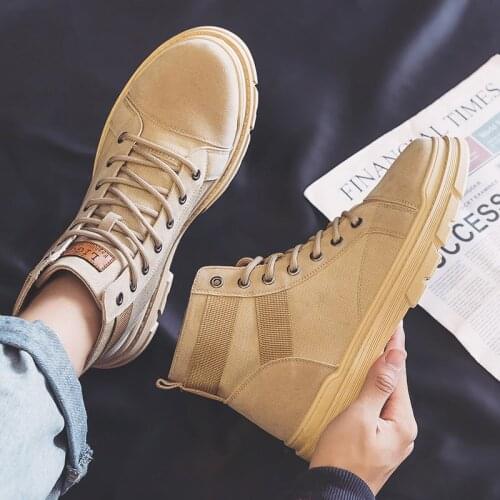 Spring and Autumn New Motorcycle Ankle Boots Male Casual Boots for Men Lace-Up Tooling Shoes Man Fashion Mens Martin Boot777