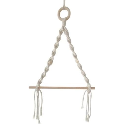 Ins Nordic Style Bohemian Toilet Paper Holder Wall Hanging Wooden Stick Rack Simple Toilet Paper Holder Decor Hand-woven