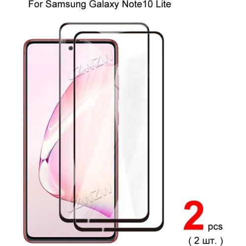 2pcs Glass For Samsung Galaxy Note 10 Lite Full Cover Screen Protector Protective Tempered Glass Guard Film