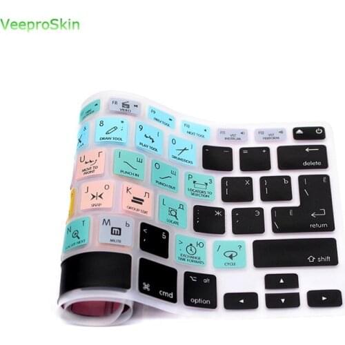 For Mac Air Pro Retina 13"15" Functional Shortcuts Keyboard Cover Silicone Keyboard Protective Film Steinberg Cubase Russian