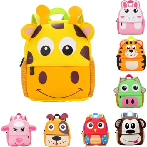 Cute Kid Toddler School Bags Backpack Kindergarten Children Girls Boys Schoolbag 3D Cartoon Animal Bag