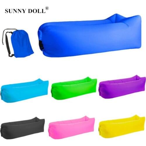 Inflatable Lounger Air Sofa Beach Lounge Chair Sleeping Bag Air Hammock Folding Rapid Inflatable Sofa Camping Lazy Sofa Bed Pad
