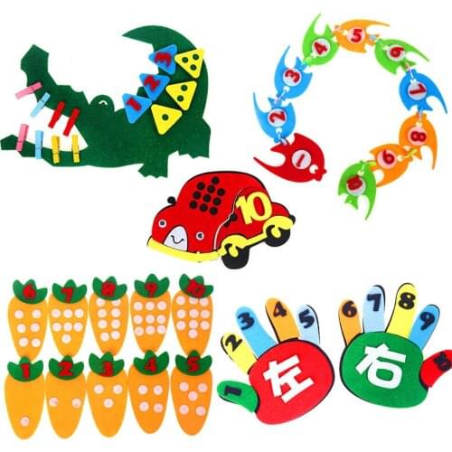 Non Woven Button Toys Montessori Teaching Aids Kindergarten Area Materials Puzzle Area Diy Manual Zipper Button Puzzle Toys