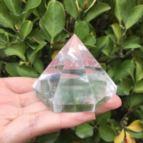 4cm Natural Clear Quartz Crystal Pyramid New Type Hexagonal gemstone Pyramid 6 Faced Reiki Healing Hat type Pyramid