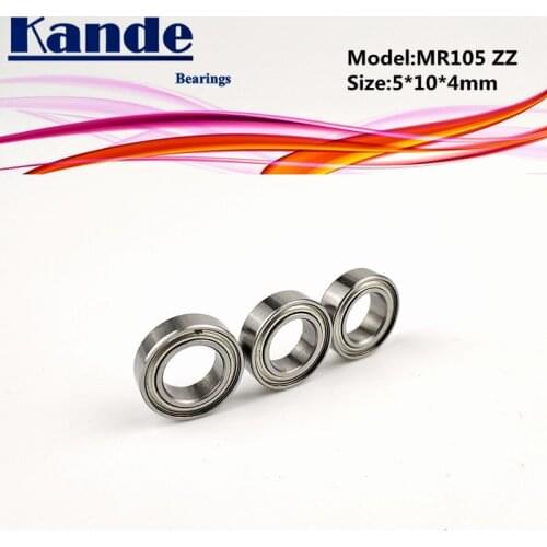 Kande Bearings 10pcs MR105ZZ 5x10x4 MR105 Miniature Ball Bearing MR105 ZZ
