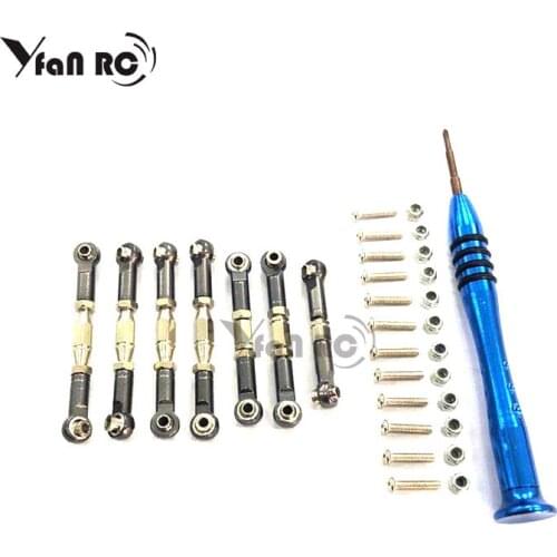 Durable Metal Servo Linkage Pull Rod Adjustable Lever Steering Tie Rod Set for WLtoys 144001 1/14 RC Car Upgrade Parts yf012454