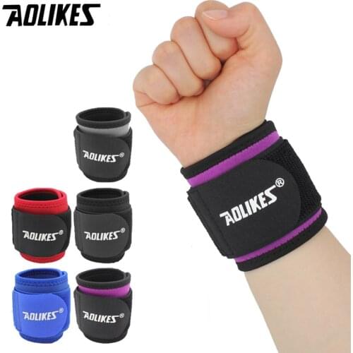 AOLIKES 1PCS Adjustable Wrist Support Brace Brand Wristband Men and Women Gym Wrestle Professional Sports Protection Wrist