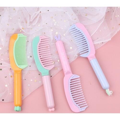 Cute heart Hair Massage Comb Hair Care Styling Tool Hairbrush Detachable Cartoon Comb With Dense Teeth And Wide Teeth