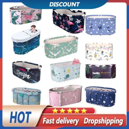 21PCS Adults Folding Bathtub Thick Plastic Portable Tub Non-inflatable Bathtub 2 Size Soaking Free Standing Bathroom Accessories