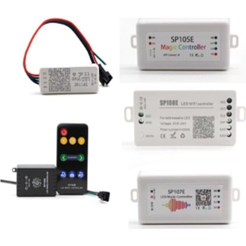 SP105E SP106E SP107E SP108E Bluetooth wifi music remote Controller For WS2801 WS2811 WS2812B SK6812 Magic Lights LED Pixel Strip