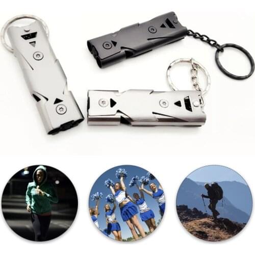 High Decibel Whistle EDC Whistle Tool Outdoor Survival Cheerleader Whistle Portable Three-tube Emergency Tools Whistle Keychain