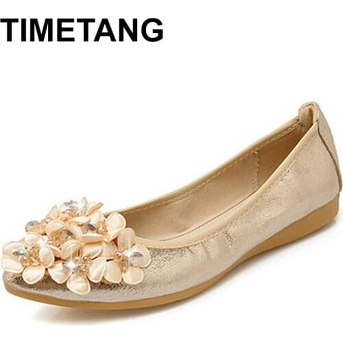 TIMETANG Autumn Shoes For Women Flat Shoes Fashion Foldable Female Ballet Flats Soft Casual Pregnant Ladies Shoes
