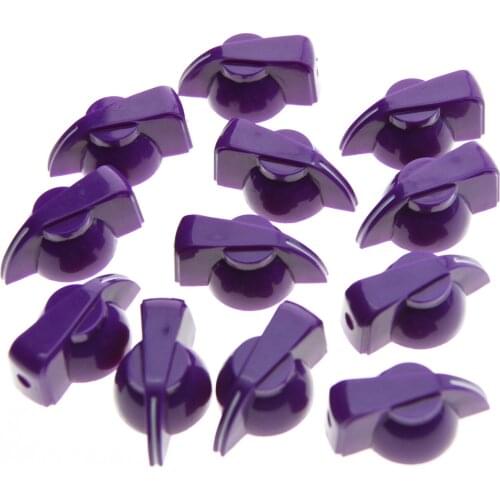 Pack of 12 Brass Insert Guitar Chicken Head Knob AMP Effect pointer Knob Purple