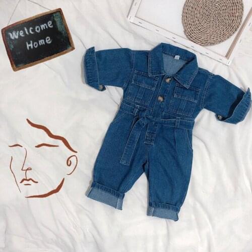 Spring Autumn Newborn Boys Girls Cowboy Broken Hole Jumpsuits Clothes Baby Boys Girls Long Sleeve Rompers Children Rompers 1-5Y