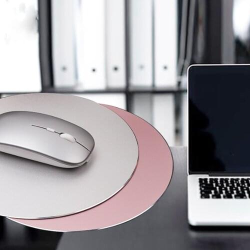 Aluminium Alloy Waterproof Round Desktop Gaming Mouse Mat Pad Simple Office Game Laptop Desktop Game Keyboard Mousepad Mat