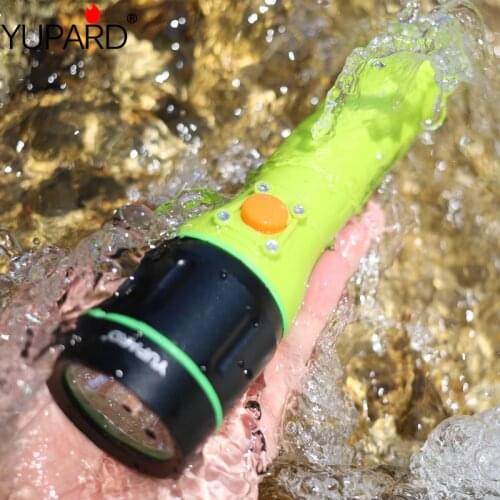 YUPARD waterproof underwater diving diver 40m XM-L2 led T6 white yellow light Flashlight Torch lamp rechargeable battery+charger