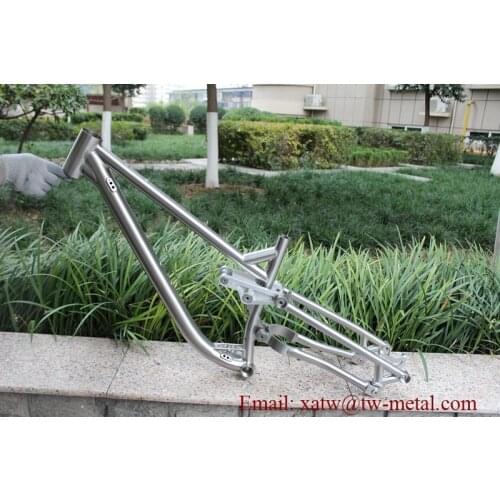 XACD made Ti suspension bike frame with thru axle dropout Titanium suspension bike custom