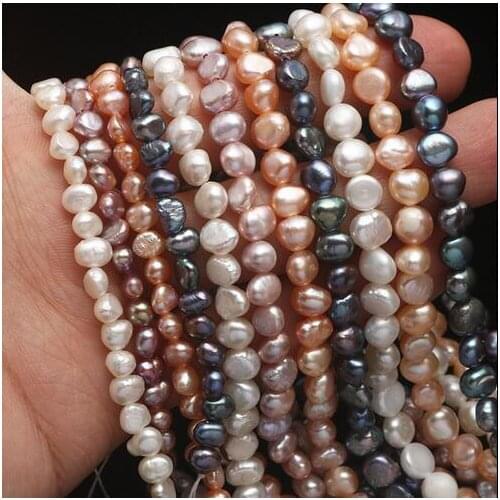 Jewellery 8-9mm white freshwater pearl Natural shaped 14" beads