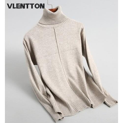 High Quality Autumn Winter Women Warm Knitted Turtleneck Sweater Solid Casual Pullovers Sweaters Female Jumper Tops Pull Femme