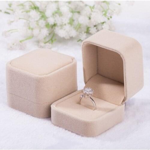 1PC Velvet Ring Box Square Jewelry Boxes Party Weddings Ring Earrings Case Display Case Holder Gift Box