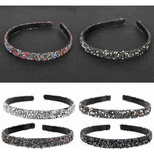 1Pcs Crystal Headbands Fashion Hair Hoop Bands Bezel Luxurious Rhinestones Elegant Hairbands Women Hair Accessories Headdress