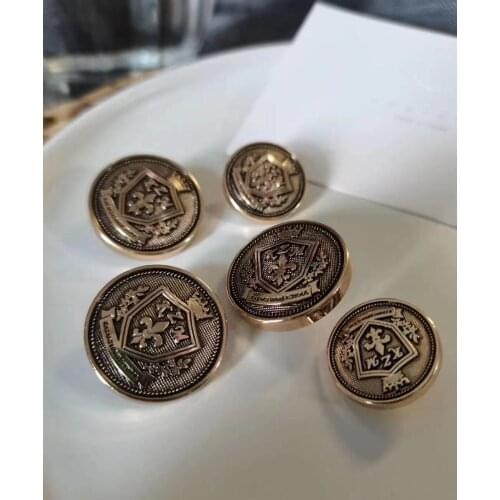 10pcs British College Style Suit Buttons Crown Pattern Golden Coat Jacket Buttons Sewing Accessories Handmade DIY Shirt Buttons