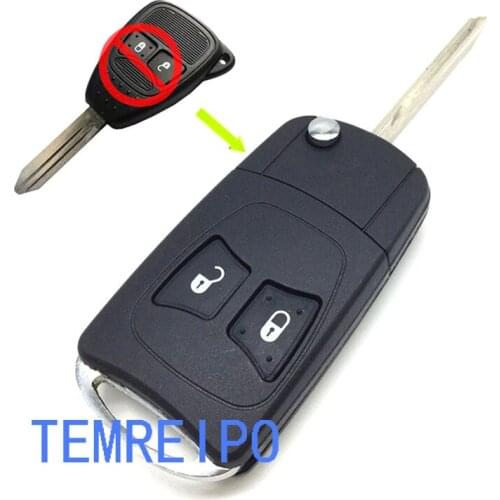 10pcs/lot 2 buttons Modified Flip Car Key Blank High Quality For Chrysler 300c Key Shell
