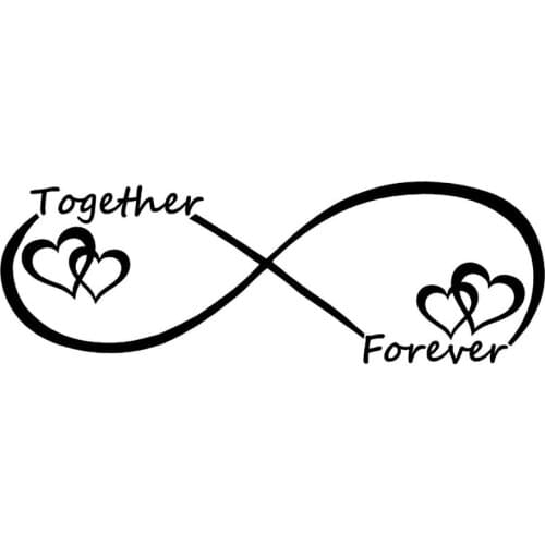 15X4.8CM TOGETHER FOREVER Infinty Vinyl Decal Sticker Car Window NLove Symbol Car-styling S8-0196