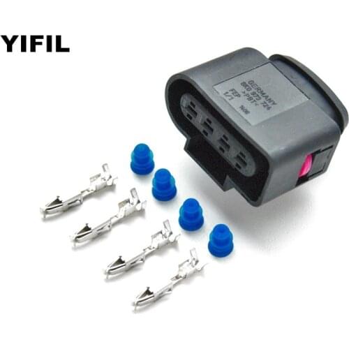2/4/10pcs/lot 4 Pin/Way Female Ignition Coil Connector Housing Plug With Terminal and Seal For AUDI VW Skoda VAG 8K0973724